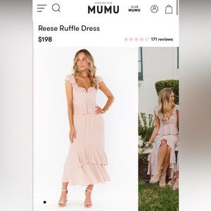 Show me your mumu blush ruffle dress. Size large.